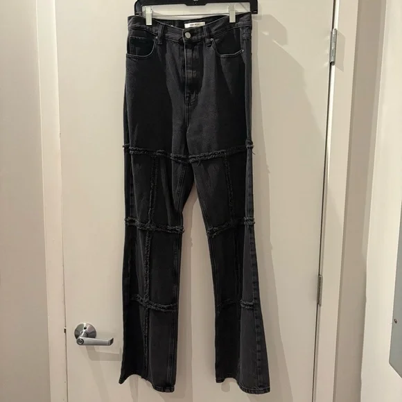 Pacsun Eco Frayed High Waisted Bootcut Jeans - Black - Picture 2 of 5
